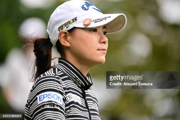 Sakura Yokomine of Japan is seen on the 8th hole during the second round of the Stanley Ladies Honda Golf Tournament at Tomei Country Club on October...