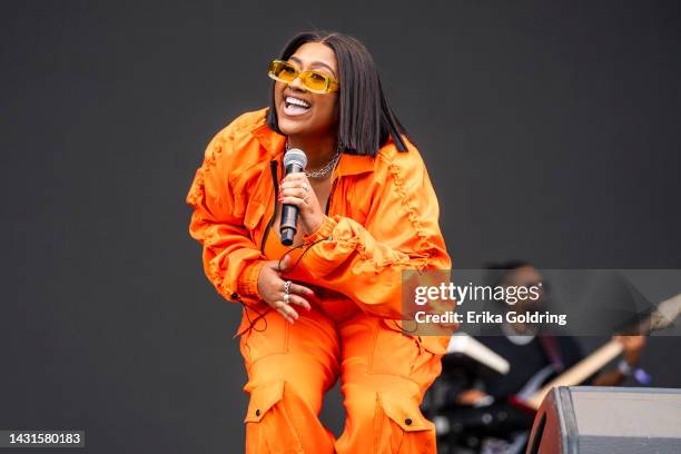 Jazmine Sullivan performs during the first weekend of the 2022 ACL Music Festival at Zilker Park on October 07, 2022 in Austin, Texas.