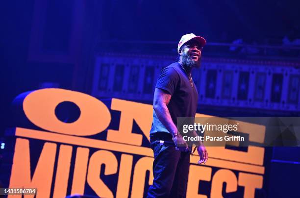 Rapper Big K.R.I.T. Performs onstage during 2022 ONE MusicFest Welcome To Atlanta Party at Tabernacle on October 07, 2022 in Atlanta, Georgia.