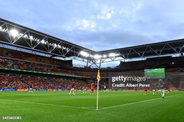 General view is seen during the round one A-League Men's match between the Brisbane Roar and Macarthur FC at Suncorp Stadium, on October 08 in...