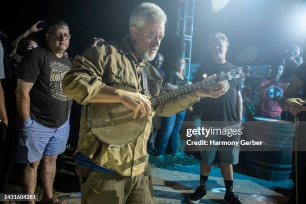 Andy "T-Ranch" Roberts of the band Eyes of the World performs at The Huck Fin Jubilee at Frank G. Bonelli Regional Park on October 07, 2022 in San...