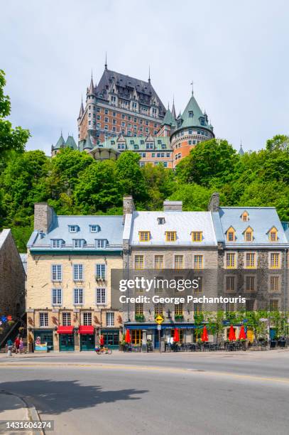 chateau frontenac hotel in quebec, canada - chateau frontenac hotel stock pictures, royalty-free photos & images