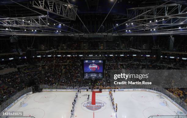 General view ahead of the 2022 NHL Global Series Challenge Series Czech Republic between Nashville Predators and San Jose Sharks at O2 Arena on...