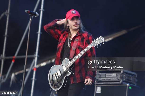 Patricio Sardelli of Airbag band, performing during first day of ' Festival Coordenada 2022', at Arena VFG on October 7, 2022 in Guadalajara, Mexico.