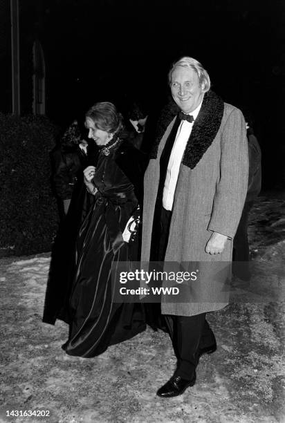 Guests attend a party at Merrywood, a private estate owned by the Dickerson family, in McLean, Virginia, on January 17, 1981.