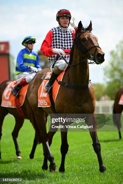 Jamie Kah riding Saracen Knight after winning Race 5, the Neds Herbert Power Stakes, during Caulfield Guineas Day at Caulfield Racecourse on October...