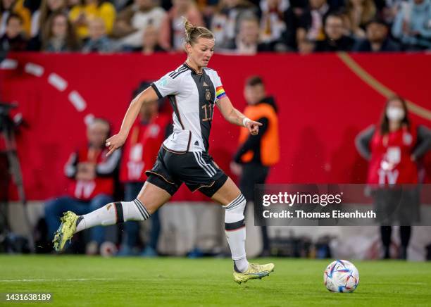 Alexandra Popp of Germany in action during the international friendly match between Germany Women's and France Women's at Rudolf-Harbig-Stadion on...