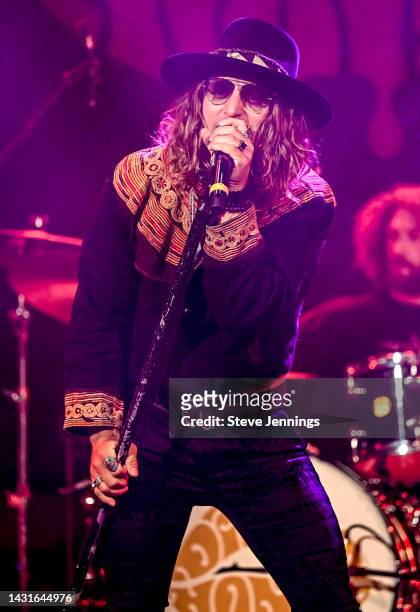 Marc LaBelle of Dirty Honey performs at The Catalyst on October 07, 2022 in Santa Cruz, California.