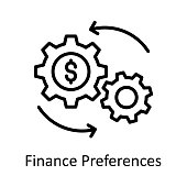 Finance Preferences Vector Outline Icon Design illustration. Banking and Payment Symbol on White background EPS 10 File