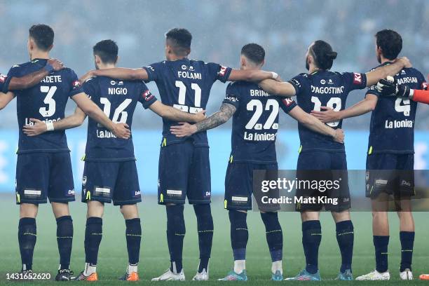 Melbourne Victory line up during the round one A-League Men's match between Sydney FC and Melbourne Victory at Allianz Stadium, on October 08 in...