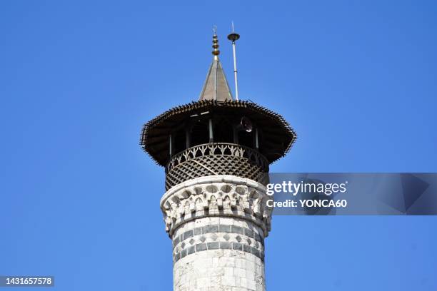 mosque in antakya - minaret stockfoto's en -beelden