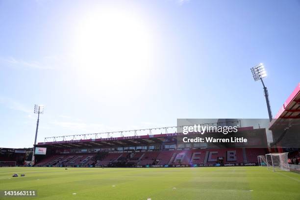 General view inside the stadium prior to the Premier League match between AFC Bournemouth and Leicester City at Vitality Stadium on October 08, 2022...