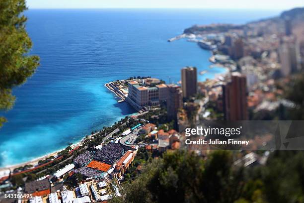 General view over looking Monte Carlo Tennis Club during day six of the ATP Monte Carlo Masters on April 20, 2012 in Monte-Carlo, Monaco.