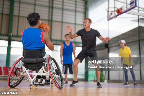 disabled basketball player on wheelchair. - basketball all access stock pictures, royalty-free photos & images