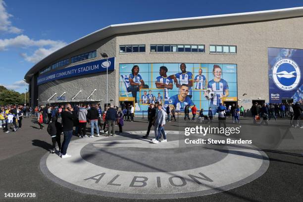 General view outside the stadium prior to the Premier League match between Brighton & Hove Albion and Tottenham Hotspur at American Express Community...