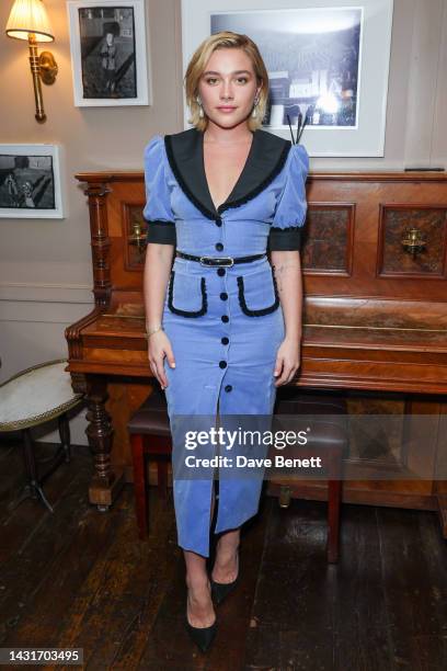 Florence Pugh attends a special screening of "The Wonder" hosted by Gurinder Chadha at Soho House on October 8, 2022 in London, England.