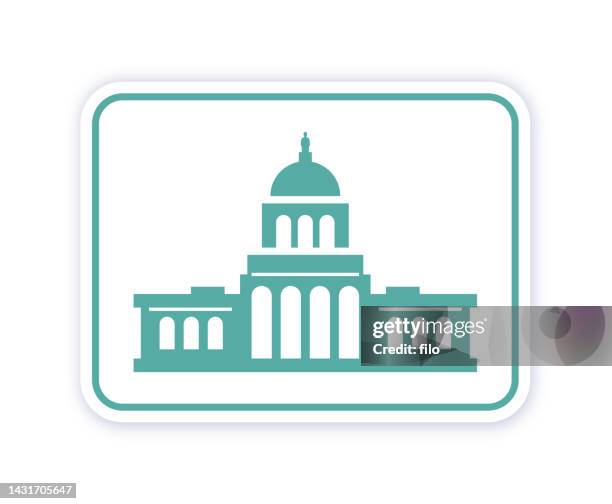 ilustraciones, imágenes clip art, dibujos animados e iconos de stock de icono y símbolo del edificio del capitolio - edificio federal