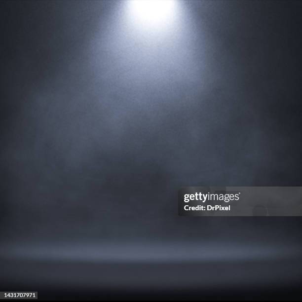 spotlight with fog over the stage - stage light 3d stock pictures, royalty-free photos & images