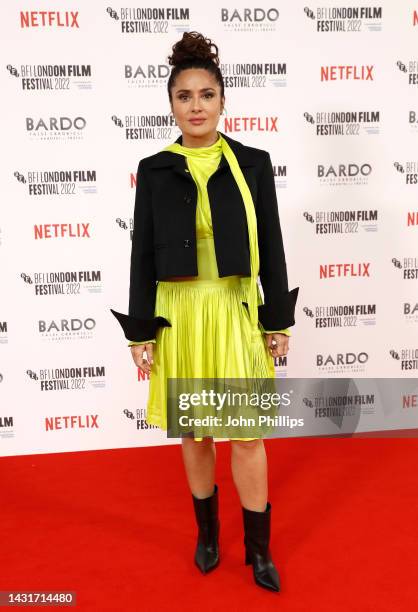 Salma Hayek attends the "Bardo, False Chronicle Of A Handle Of Truths" UK Premiere during the 66th BFI London Film Festival at the Southbank Centre...