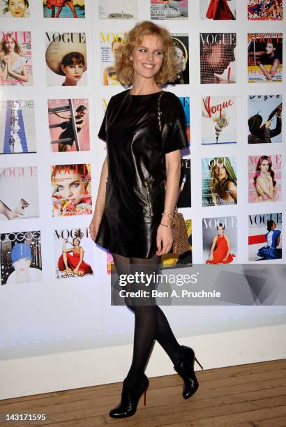 Eva Herzigova attends The Vogue Festival 2012 cocktail party in association with VERTU at Royal Geographical Society on April 20, 2012 in London,...