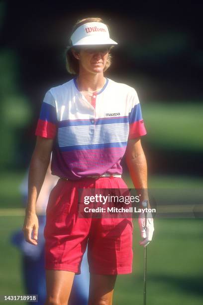 American golfer Beth Daniel looks on during the day four of the Mazda LPGA at Bethesda Country Club on July 26, 1990 in Bethesda, Maryland.