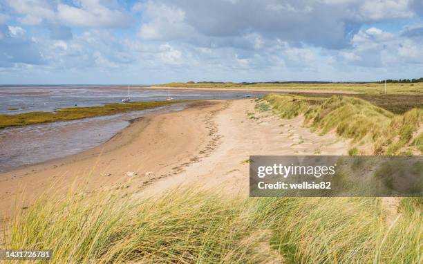 hightown beach backed by sand dunes - merseyside bildbanksfoton och bilder