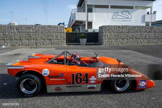 Driver waits to go into the circuit before the start of a classic endurance race on the 2nd day of Estoril Classics in Fernanda Pires da Silva...