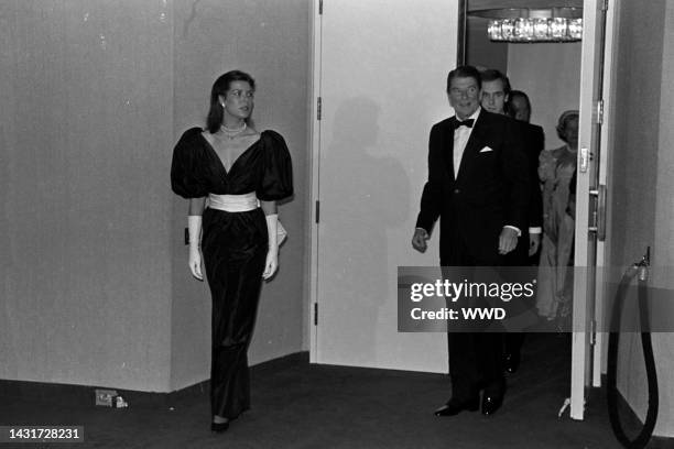 Princess Caroline of Monaco and Ronald Reagan attend a reading of Ogden Nash verses, set to the music of Camile Saint-Saens' "Carnival of Animals,"...