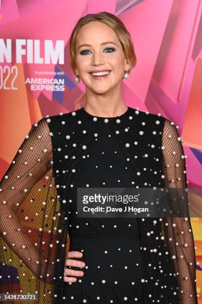 Jennifer Lawrence attends the "Causeway" European premiere during the 66th BFI London Film Festival at the BFI Southbank on October 08, 2022 in...