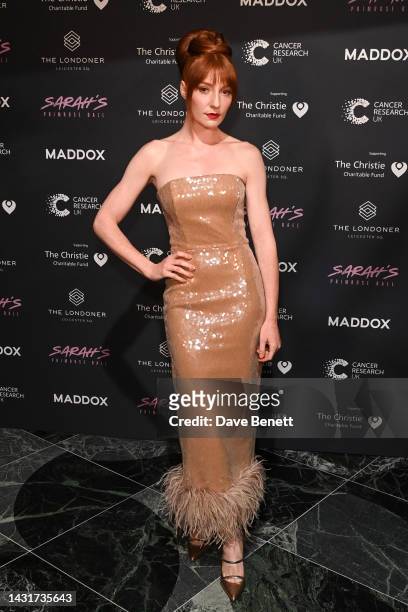 Nicola Roberts attends the Primrose Ball, in honour of Sarah Harding, hosted by her fellow Girls Aloud bandmates and friends at The Londoner Hotel on...