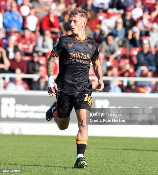 Ethan Galbraith of Salford City in action during the Sky Bet League Two between Northampton Town and Salford City at Sixfields on October 08, 2022 in...
