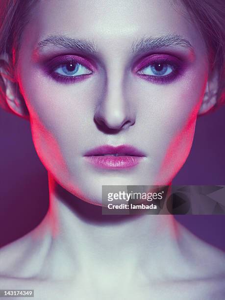 androgynous futuristic beauty - androgyn stock pictures, royalty-free photos & images