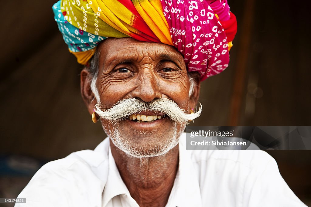 Retrato de hombre senior de Pushkar, India