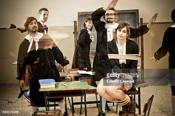 teacher hostage - italian students and workers protest stock pictures, royalty-free photos & images