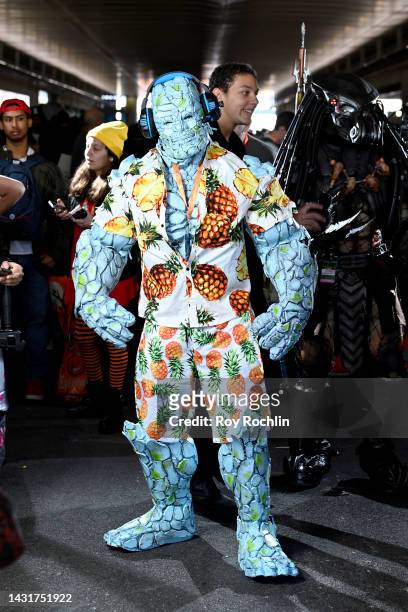 Korg cosplayer poses during New York Comic Con 2022 on October 08, 2022 in New York City.