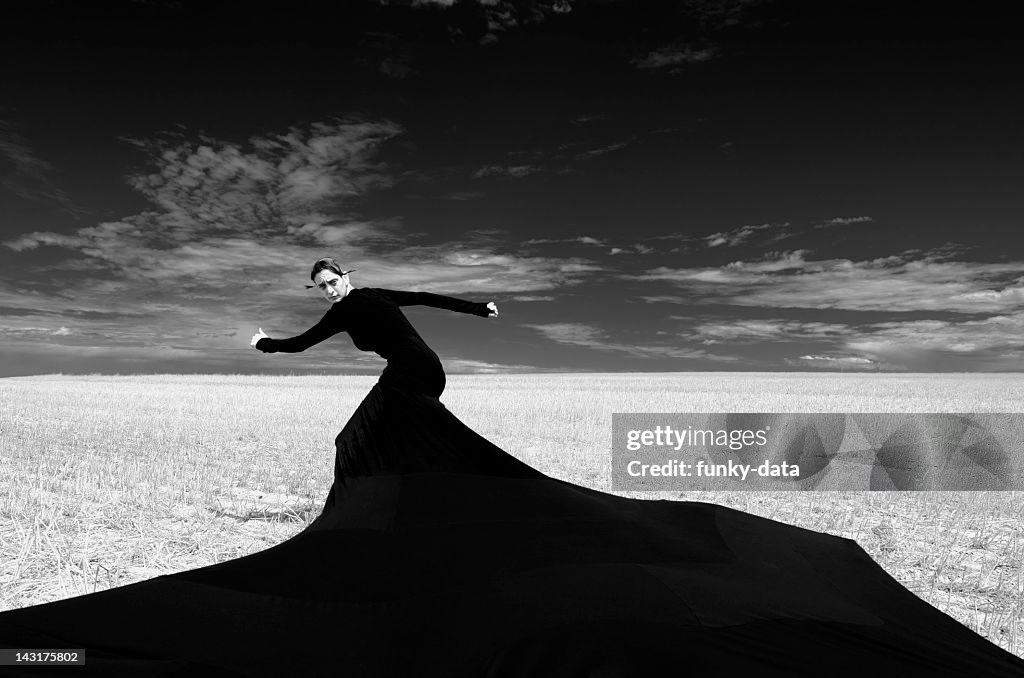 Dark and strange fashion portrait