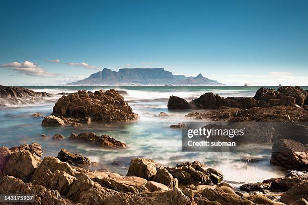 blick auf den tafelberg. - travel south africa stock-fotos und bilder