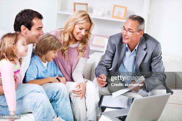 family meeting with  insurance agent. - will stock pictures, royalty-free photos & images