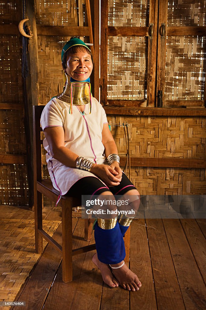 Portrait of woman from Long Neck Padaung Tribe, Myanmar