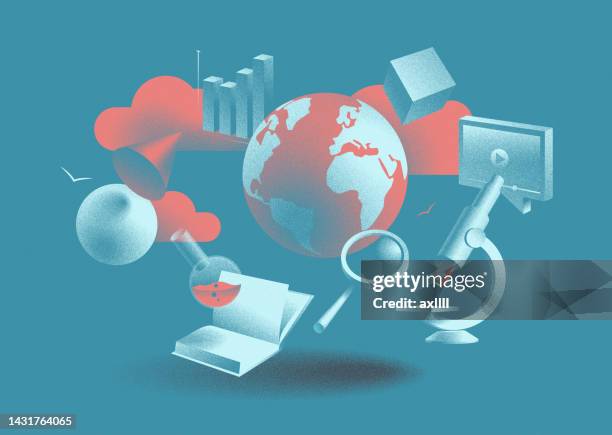 education objects elements - educational subject stock illustrations