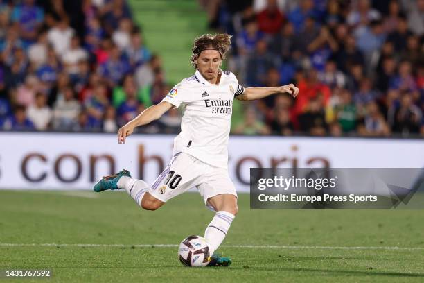 Luka Modric of Real Madrid in action during the spanish league, La Liga Santander, football match played between Getafe CF and Real Madrid at...