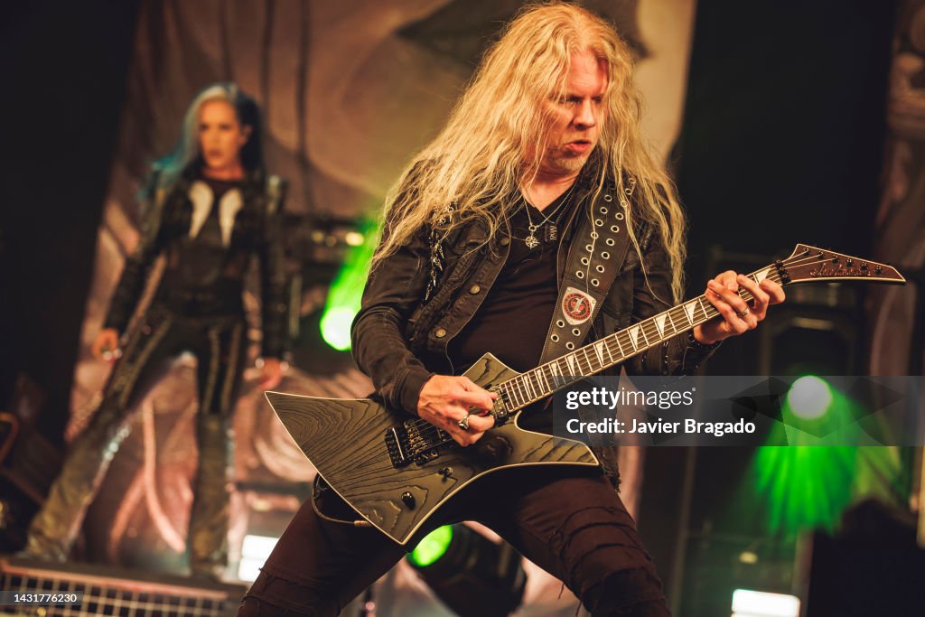 Behemoth Condert Alissa White-Gluz and Jeff Loomis from Arch Enemy perform on stage at ...