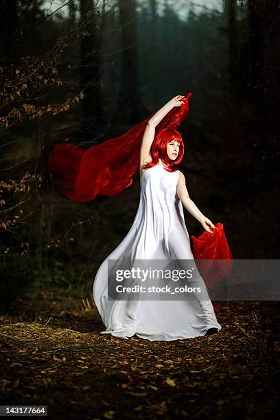 beauty in forest - changing cloths stock pictures, royalty-free photos & images