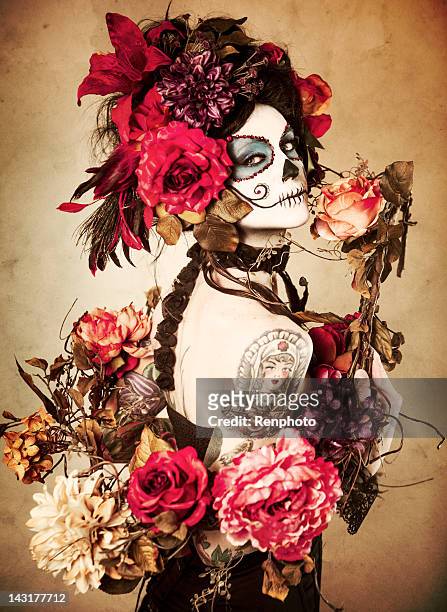 sugar skull series: d&#237;a of the dead - mexican skull stock pictures, royalty-free photos & images