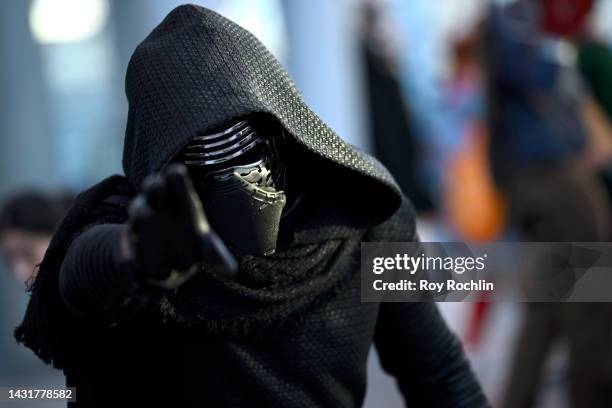 Kylo Ren cosplayer poses during New York Comic Con 2022 on October 08, 2022 in New York City.