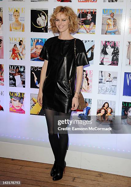 Eva Herzigova attends The Vogue Festival 2012 cocktail party in association with VERTU at Royal Geographical Society on April 20, 2012 in London,...