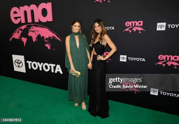 Nikki Reed and Emmanuelle Chriqui attend the Environmental Media Association Awards Gala on October 08, 2022 in Los Angeles, California.