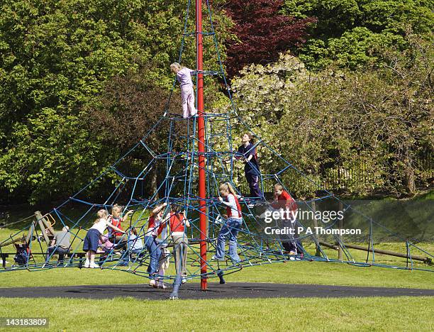 childrens playground - public park playground stock pictures, royalty-free photos & images