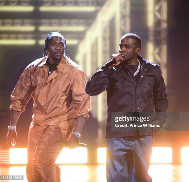 The Clipse, No Malice and Pusha-T, perform onstage during the BET Hip Hop Awards 2022 at The Cobb Theater on September 30, 2022 in Atlanta, Georgia.