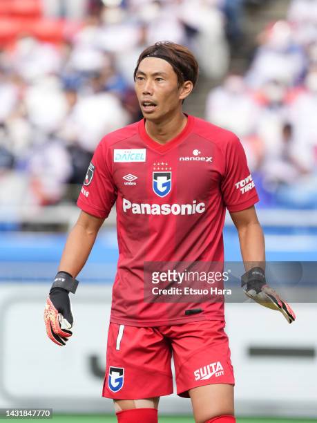 Masaaki Higashiguchi of Gamba Osaka in action during the J.LEAGUE Meiji Yasuda J1 32nd Sec. Match between Yokohama F･Marinos and Gamba Osaka at...
